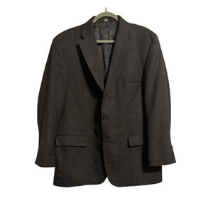 Alfani Mens Size 42R Slim-Fit Stretch Charcoal Black Suit Jacket Wool Blazer